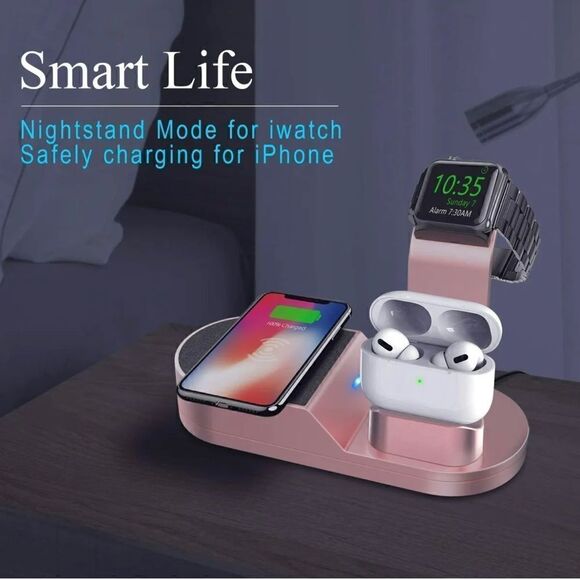 3 IN 1 Qi Wireless Charger Charging Dock Stand For Apple Watch iPhone Air Pods - Picture 4 of 9